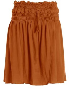 Vishes kurzer Basic Damenrock I Einheitsgrößen 34-46 I Handgefertigt aus 100% Baumwolle I Rock mit Strechbund I Ideal für warme & kalte Monate I Nachhaltige Alternative Bekleidung