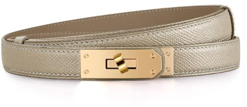 Tonsunul Gürtel damen, Ledergürtel damen, Klassisch einfarbig Belt women mit verstellbarem Metall-Drehverschluss, Elegantes Khaki mit Goldschnalle, Perfekt als Muttertagsgeschenk für jeden Anlass