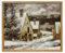 UPWOIGH Gerahmte Vintage-Wandkunst, Gustave Courbet Village Edge im Winter, rustikales Landstraßen, Ölgemälde, Winterlandschaft, Landschaft, Landschaft, Landschaft, Landschaft, Landhausdruck,