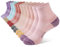 BUDERMMY Trainer Socks for Womens 6 Pairs Cushioned Running Socks Cotton Ankle Sports Quarter Socks Women (polychrome 3-5)