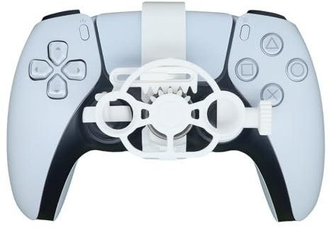 Mini 3D printing Steering Wheel for PS5 and PS5 slim Game Controller Auxiliary Racing Steering Wheel Replacement Accessories (White)