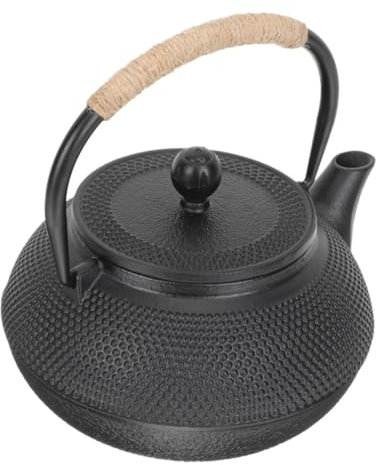 PRETYZOOM Vintage Cast Iron Teapot Cool Handle Chinese Style Stovetop Tea Pot for Home Office
