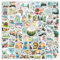 100 pezzi Scrapbook Stickers per viaggi, Kindle Sticker Book, The Girl Aesthetic als Journaling Accessories, PVC Travel Vacanze, Piccola ragazza per laptop, cellulare e diario
