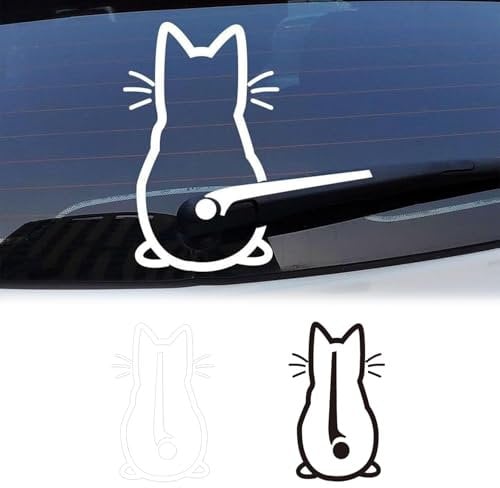 Esshogo Cat Wiper Stickers, Pack of 2 Rear Window Stickers, Car Stickers, Funny Car Stickers, Car Sticker Cat, Cat Wiper Sticker for Rear Window