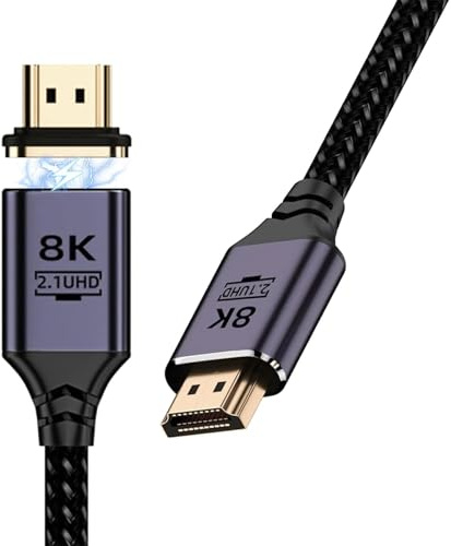IVIVTOR Cavo HDMI magnetico 8K - 4K@120Hz Cavo HDMI 2.1 magnetic ad alta velocità per laptop HDTV console di gioco dispositivi di streaming - 1 metro