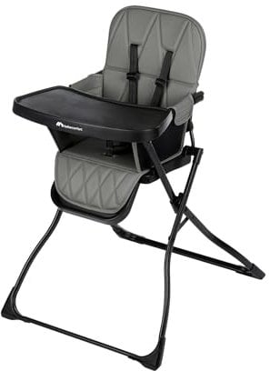 Bebeconfort Lily, Baby Highchair, 6 Months - 3 Years, 9-15 kg, Ultra Compact Fold, Lightweight Highchair (4 kg), Easy to Keep Clean, Soft Padded Comfort, Easy One Hand Fold, Tinted Grey