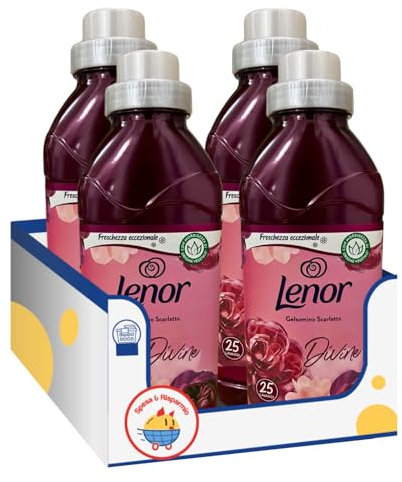 Ammorbidente Bucato Fragranza Gelsomino Scarlatto – 25 Lavaggi – 575 ml – Variazioni 4/8/12 Pezzi (4)