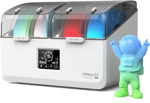Creality Filament Trockner Box für 4 Spulen, SpacePi X4L 3D-Drucker Filament Aufbewahrungsbox, Zwei Unabhängige Heiz Kammern, Schnelles Aufheizen bis zu 75 °C, für PLA, PETG, ABS, TPU, Nylon usw.