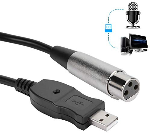 FAUOSWUK Adaptateur de Câble de Liaison de Microphone USB vers XLR avec Son Numérique de Haute qualité pour Vista / 7 OS, Cordon de 3 Mètres