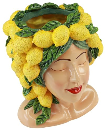 Floristik24 Frauenbüste Pflanztopf Zitrone Deko Mediterran 21,5cm