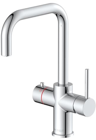 LavaTap 3 in 1 Boiling Water Tap D Neck Chrome Kitchen Mixer Tap 3 Way Kitchen Sink Tap Instant Hot Water Tap Compatible with Under Sink Tank