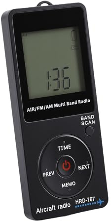 Tosuny Radio Portable avec Bande FM AM pour Avion, Mini Radio D'aviation Rechargeable avec écouteurs, Batterie 400 MAh, écran LCD, Rétroéclairage Orange, Mémoire de 120 Stations,