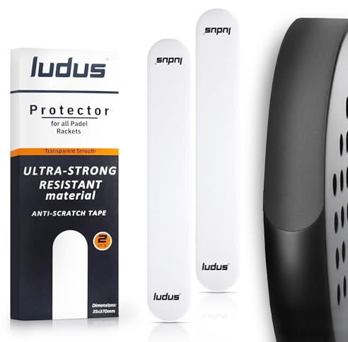 Ludus Protector de pala de pádel transparente, superficie lisa, paquete de 2, protección resistente y elástica, fácil de aplicar, mínimas burbujas de aire, 35 x 370 mm