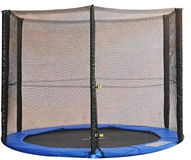 HOMCOM 10ft Trampoline Net Replacement Safety Net Enclosure Net Spare w/ 6 Poles