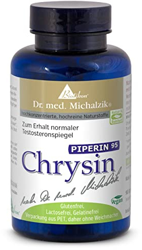 Chrysin Piperin nach Dr. Michalzik, 1000-1500 mg Chrysin, 90 Kapseln | Mit Chrysin, Piperin und Zink • eigene deutsche Produktion • ohne Zusätze
