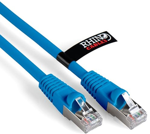 rhinocables CAT 6a Ethernet Cable | 10Gbps S/FT High-Speed & Large Bandwidth Data Transfer | Reliable LAN Network RJ45 Cable | Wi-Fi Broadband Cable for Seamless Gaming & Streaming (1m, Blue)