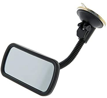 convexer toter-winkel-spiegel mit schwanenhals schwarz, länge gesamt 200mm, spiegel 55x115mm
