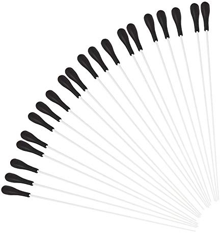 Lovermusic 15.16inch Length Fibre Glass Music Conductor Orchestra Choral Baton with Black Handle Pack of 20