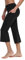 baleaf Damen Capri Yogahose mit Handytasche Bootcut Hose Sporthose Schwarz M