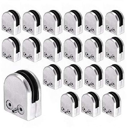 20 morsetti in acciaio inox 304 per vetro, 8 mm-10 mm