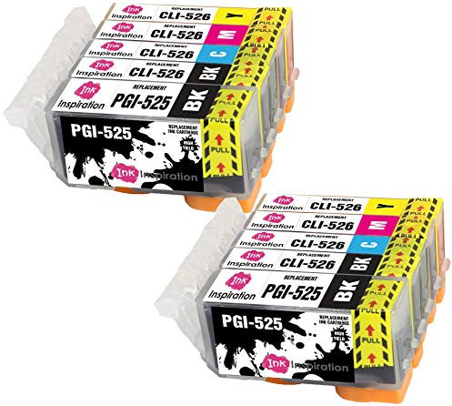 Ink Inspiration® Ersatz für Canon PGI-525 CLI-526 Druckerpatronen 10er-Pack, kompatibel mit Canon Pixma MG5350 MG5250 MG5150 MG6150 MG6250 iX6550 iP4850 iP4950 MX895 MX885 MG8150 MG8250