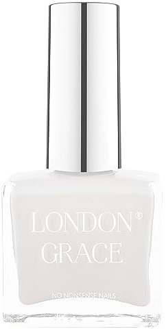 London Grace Nail Polish | Kathryn 12ml | White Long Lasting Vegan Eco-conscious Varnish | Quick Dry, Chip-Resistant, & No Nasties Formula