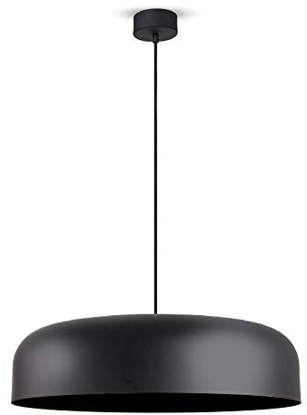 L+ Moderne Hängeleuchte aus Metall, handgefertigt, für Küche, Wohnzimmer, Schlafzimmer, Ø40cm, E27 (schwarz)