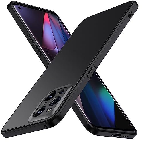 ivoler Silikon Hülle für Oppo Find X3 Pro mit Kameraschutz, Ultra Dünne Weiche Stoßfest Schutzhülle Flexible TPU Matte Schwarz Handyhülle Kratzfest Case Cover