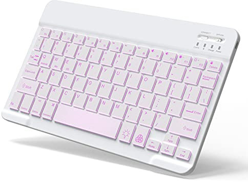 Tastiera Bluetooth retroilluminata piccola tastiera wireless portatile ricaricabile illuminata per Android Samsung Tablet telefono cellulare smartphone iPad A16 11a 10a generazione iPad Pro Air Mini