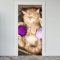 Estika Türtapete selbstklebend - Schläfriges Kätzchen - 95x205 cm - Einem Bogen Türposter, Tiere Türaufkleber, Aufkleber PVC Folie, Klebefolie für türen, Tür tattoo, Modern decoration