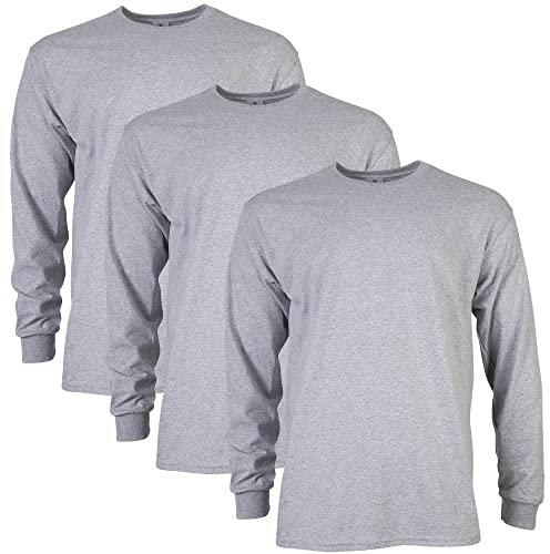 GILDAN Men's, Ultra Cotton Long Sleeve T-Shirt, Style G2400, Sport Grey, XL