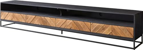 DELIFE Fernsehtisch Famke Mango Teak 240 cm 2 Fächer 4 Schubladen Lowboard