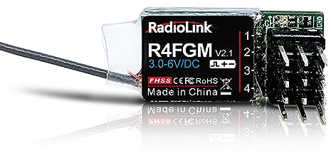 Radiolink R4FGM 2,4 GHz 4 Canales RC Gyro Receptor para Mini RC Cars 1/28 y Barcos Control de Larga Distancia para Radio RC6GS V3/RC4GS V3/T8FB/T8S/RC8X/T16D/T12D