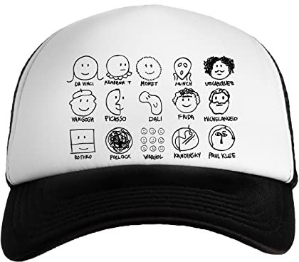 Famous Artists Van Gogh Davinci Frida Pattern Jungen Mädchen Kappe Baseball Snapback Boys Girls Cap