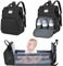 Baby Wickeltasche Rucksack,Diaper Backpack,Babytasche Reiserucksack mit Wickelauflage,Multifunktional Wasserabweisend Große Kapazität Wickelrucksack,Große Reiserucksack für Mama & Papa (Schwarz)