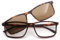 Corpo-otto Clip-On Occhiali da Lettura, Tartaruga-Lenti Marroni, Media Unisex-Adulto