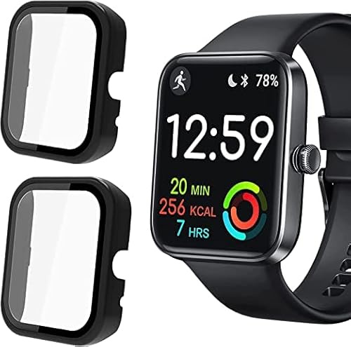 Blueshaweu Schutzhülle für ID207 Smartwatch, Hard PC hülle mit Glas Displayschutz kompatibel mit RIVERSONG Motive 3S/ Fitpolo id207pro /Gydom ID207 /aeac ID207 Smartwatch