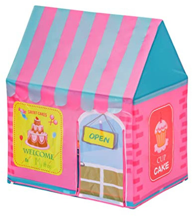 Baroni Toys Tente de Jeu Rose et Bleu pour Enfants 3-7 Ans, Maison de Jeux avec Sac de Transport, Cabane Jouet Intérieur et Extérieur, 100x70x110 cm
