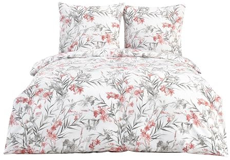 ZIRVEHOME Bettwäsche 155x220cm. 2teilig Set, Baumwolle bettbezug, Aprila