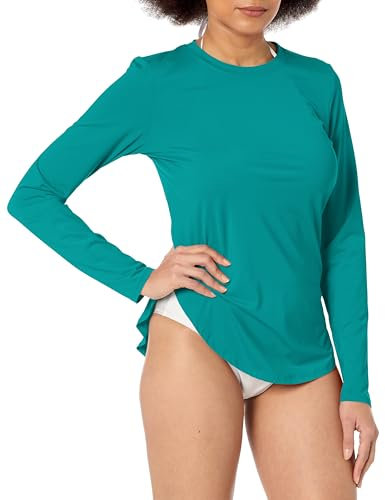 Skye Damen Kayleen Langarm lockerer Passform Rash-Guard-Shirt, Juniper, Mittel