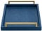 XIGEXIGE Shagreen Decorative Tray Serving Tray with Handles Rectangle Home Decor Large Ottoman Tray for Living Room Bathroom Navy Blue