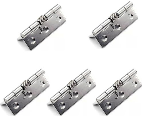 Lot de 5 charnières à ressort à ouverture automatique en acier inoxydable pour portes invisibles, charnières industrielles, châssis, équipement à fermeture automatique (6,3 cm)