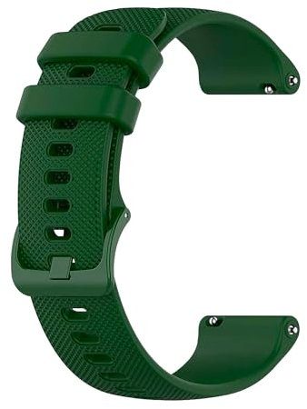 OcioDual Correa de Silicona Verde Militar 20mm para Reloj Inteligente, Smartwatch Hombre y Mujer