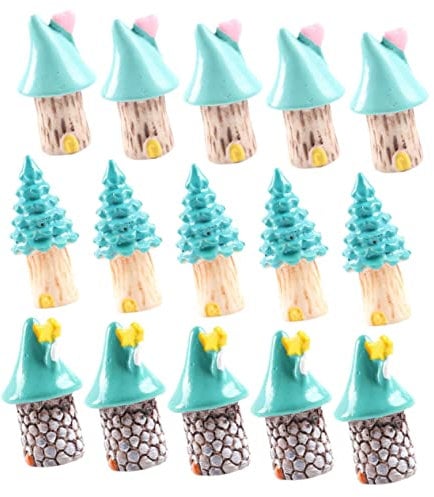 MUSISALY 15 Stück Mikro Landschafts Baumhaus Zuverlässige Mini Dekoration Neuartiges Harz Mini Landschaftsornament Harz Mini Kunsthandwerk Kunsthandwerk Baumhaus