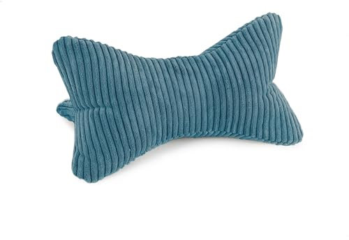 Bookiepad Leseknochen, Nackenrolle Cozy Shara, im Cord Design, ergonomische Form für Nacken- oder Lendenstütze, 42 x 22 cm, Flexible Stütze für Bücher, E-Books oder Tablets (Farbe Petrol)