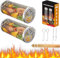 MEETOZ 2 Pcs Rolling Grill Basket, Bbq Grill Basket Stainless Steel Grilling Basket with Handle, Camping Picnic Cooking Accessories for Suitable for Vegetable/Shrimp/Chicken, Gifts for Men Dad Husband