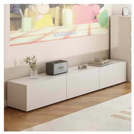 KAZUP Warmweißer Fernsehschrank, Entertainment-Center mit Stauraum, Fernsehständer für das Wohnzimmer, Medienkonsole mit Türen, Schubladen (Farbe: Schubladenstil, Größe: 160 cm)