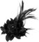 PATIKIL Pince à cheveux florale, 1 pièce Élégante broche à fleur en plume Chapeau Soie Mariage Fête Danse Banquet Broches Accessoires Charme Camélia Robe Dame, Noir