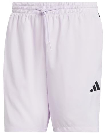 adidas Men's Essential Three Stripes Chelsea Base Short, ice Lavender/Black, M