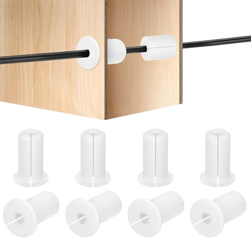HiPicco 8Pcs Wall Grommets for Cables 3/4-Inch Silicone Cable Wall Bushing Feed Through Cable Routing Kit Accessories Wall Cable Pass Through for Ethernet with 7mm Hole, White
